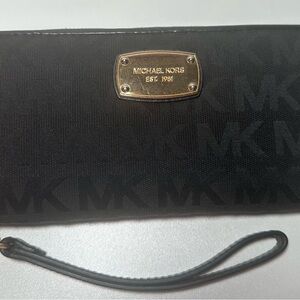 Michael Kors Black Monogram Wristlet